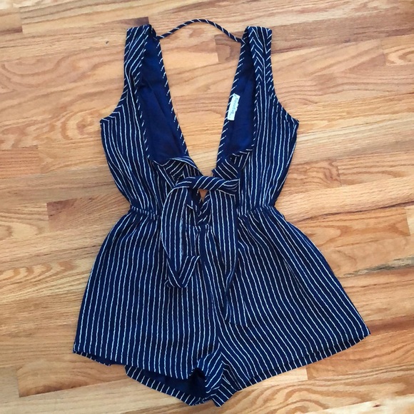 revolve Other - Blue and white striped romper